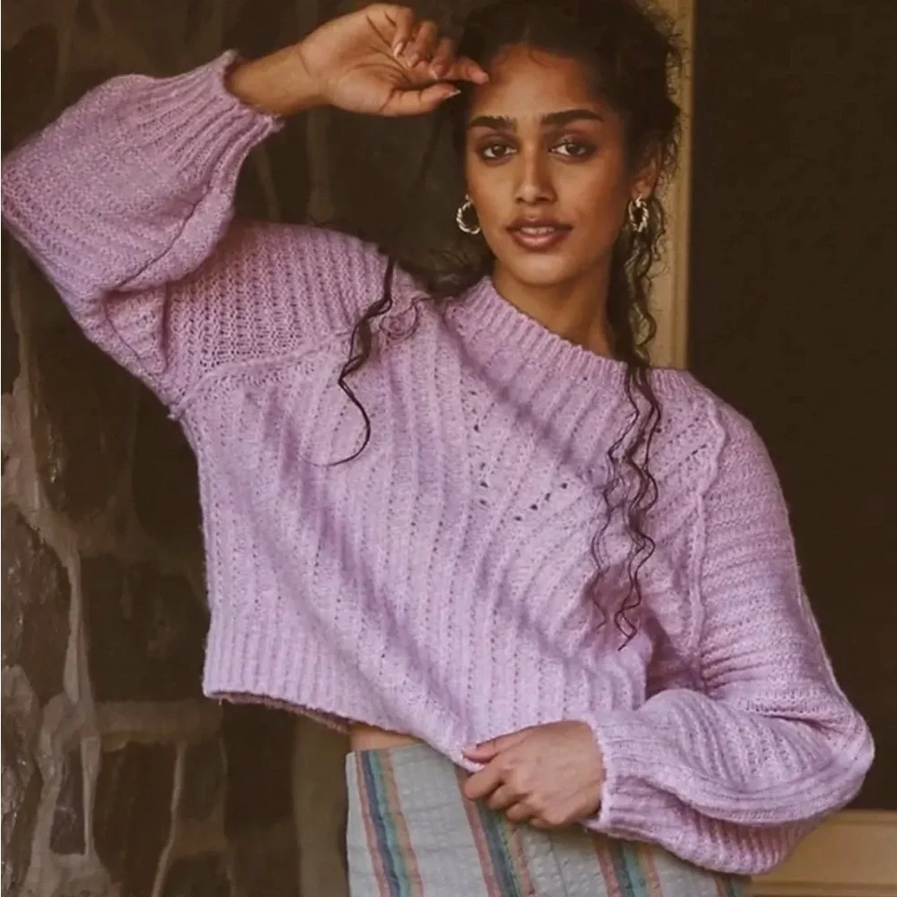 FREE PEOPLE Women's Moonlit Orchid Carter Oversized Pullover Large NWT
